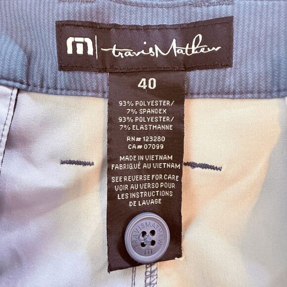 Travis Mathew Men's Pinstripe Flat Front Stretch Golf Pants Blue Size 40 - Picture 5 of 9